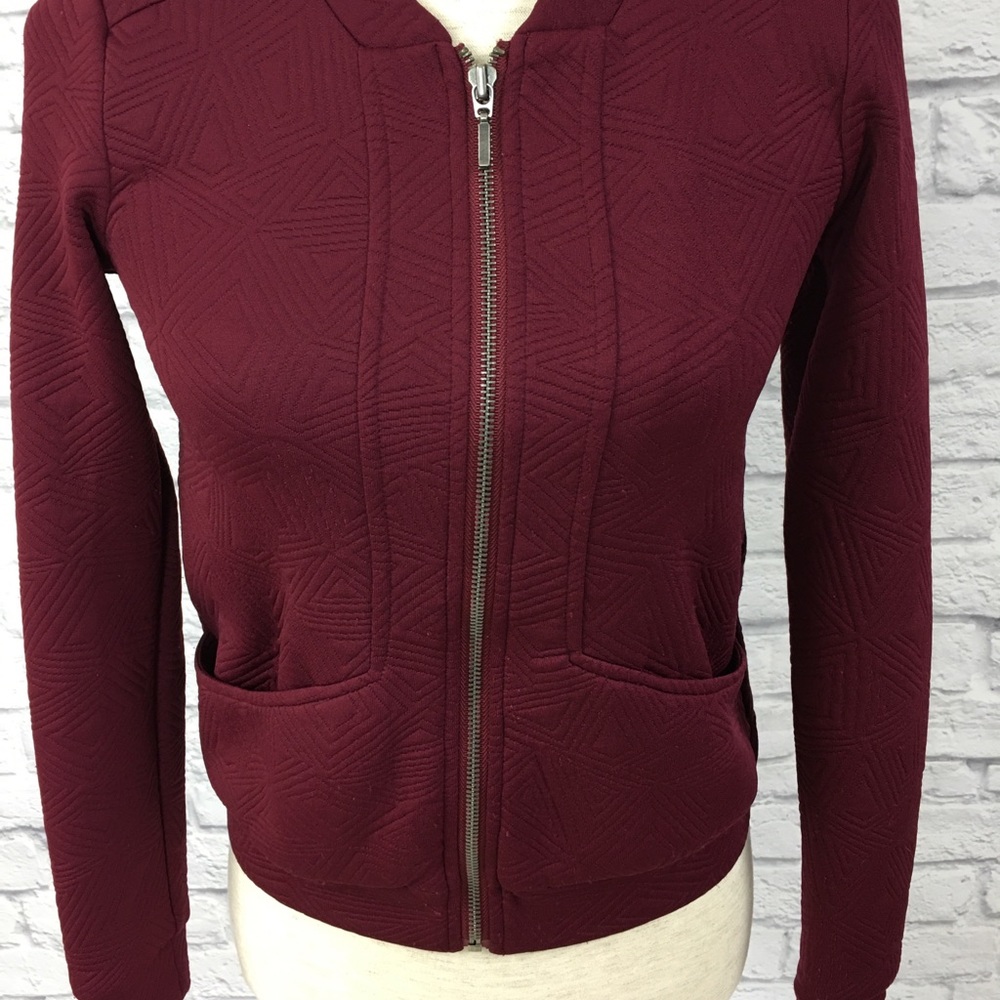 Maurice’s textured crew neck jacket, cranberry, XS